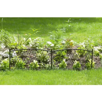 Díszes festett fém szegély barna 40 cm x 1 m