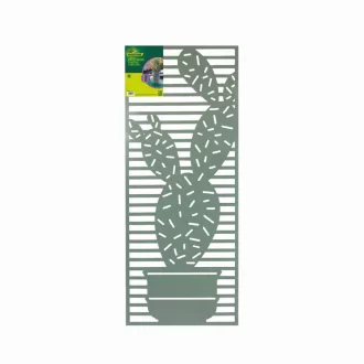   Fémrács dekoratív kaktusz motívumokkal zöld panel: 0,6 x 1,5 mplussz láb: 0,3 m