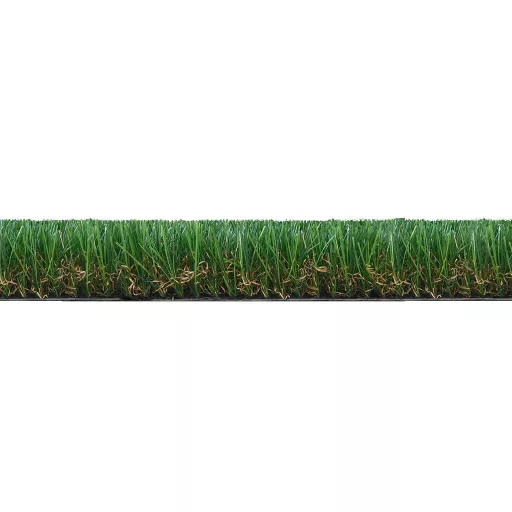 Természetes hatású műfű beépített memóriával zöld- barna 1 x 4 m