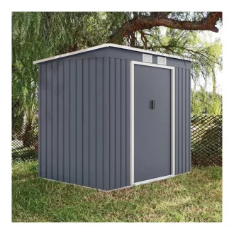   Kompakt kerti fém tároló ház szürke 2,16 x 1,71 x 1,30 m