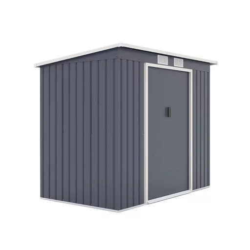 Kompakt kerti fém tároló ház szürke 2,16 x 1,71 x 1,30 m