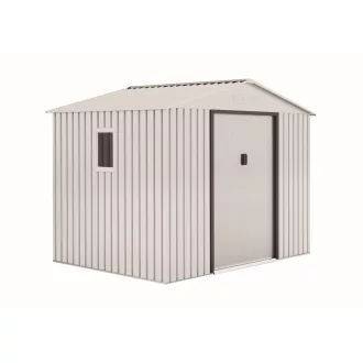  Nagy méretű, kerti fém tároló ház fehér 2,78 x 2,12 x 1,94 m