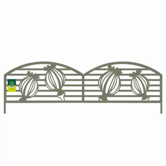   Fém szegély dekoratív mák motívumokkal olivazöld szegély: 0,4 x 1 mláb: 14 cm