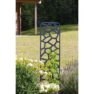   Fém növényfuttató dekoratív kőfal motívumokkal fekete panel: 33 x m.98 cm x 22 cm