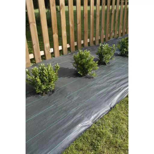 Szőtt, zöld/fekete színű talajtakaró agroszövet zöld- fekete 1,25 x 10 m  90g/m2
