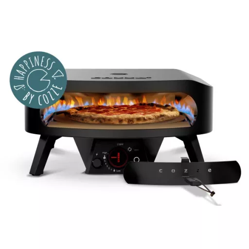Cozze Gázüzemű forgózsámolyos Pizzakemence 17" Classic Black Edition