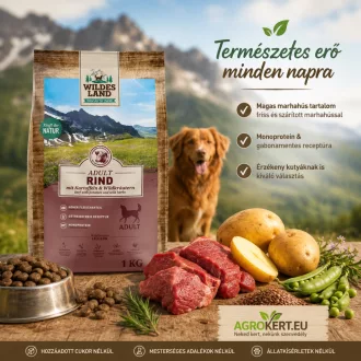   Wildes Land - Száraztáp marhahússal és burgonyával kutyáknak - 1 kg