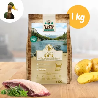   Wildes Land - Száraztáp kacsával és burgonyával kutyáknak - 1 kg
