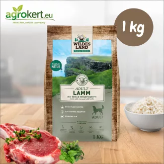   Wildes Land - Száraztáp báránnyal és rizzsel kutyáknak - 1 kg