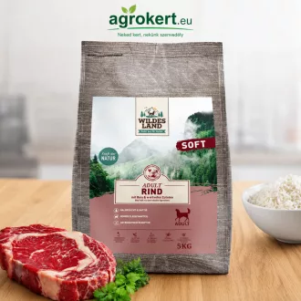   Wildes Land - Soft félnedves táp marhahússal és rizzsel kutyáknak - 5 kg