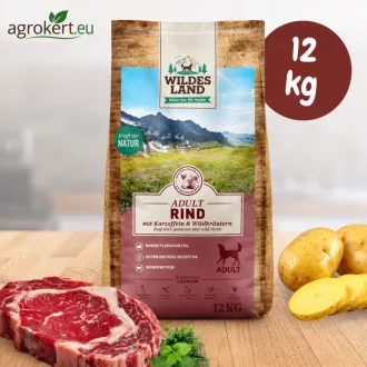   Wildes Land - Száraztáp marhahússal és burgonyával kutyáknak - 12 kg