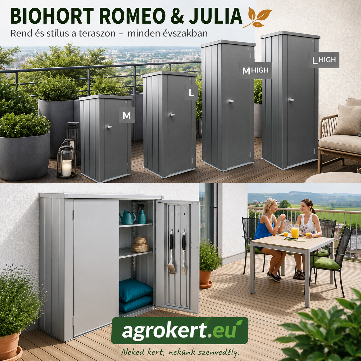 Rend a teraszon ősszel is – Biohort Romeo és Julia teraszszekrények